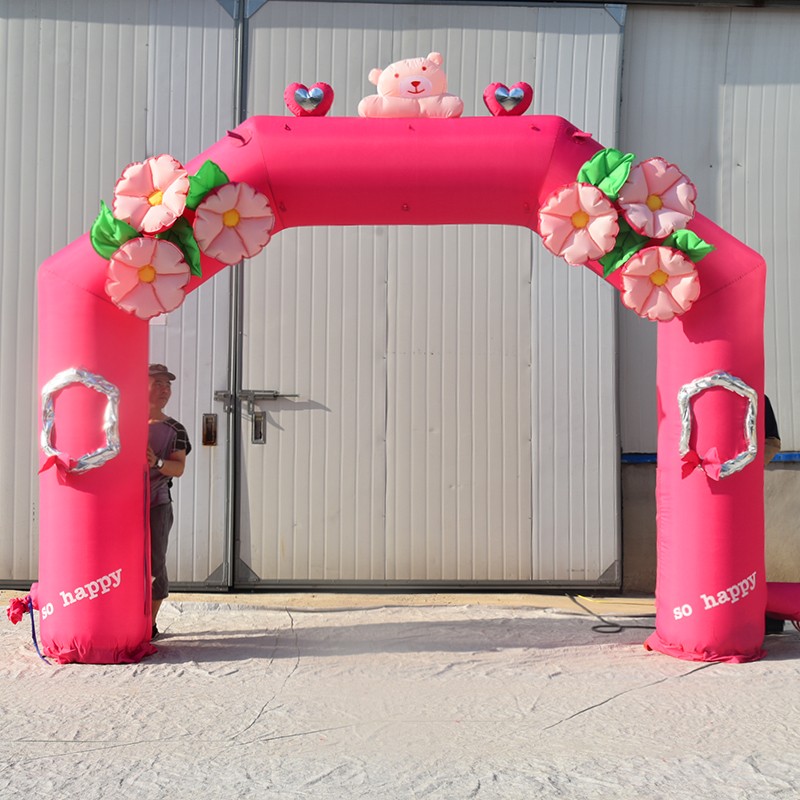 龙文粉色婚礼拱门